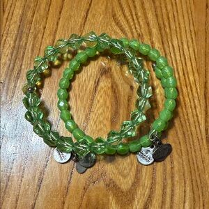 Alex and Ani Green Beaded Bracelet Set